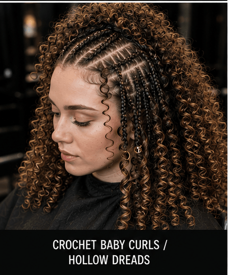 14 Crochet Baby Curls Hollow Dreads